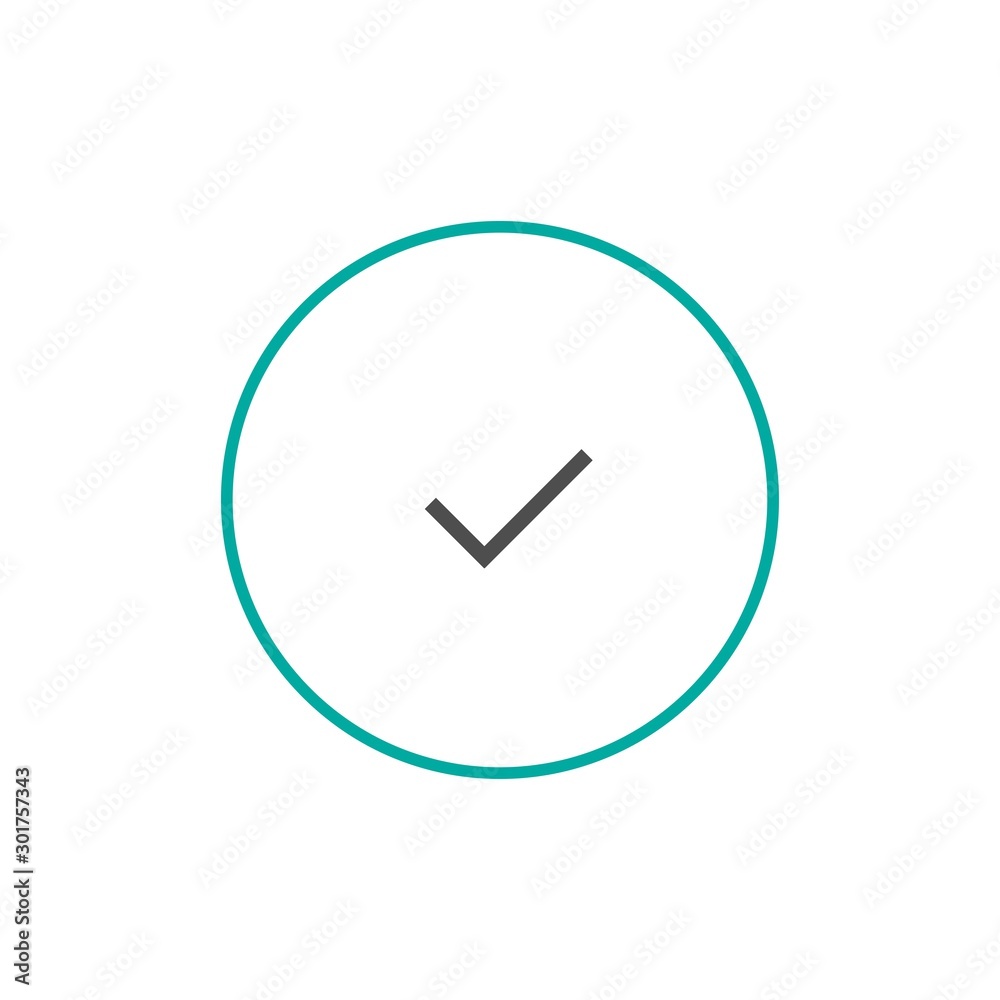 Check mark. Valid seal icon. black squared tick in blue circle. Flat OK sticker icon. Check mark. Valid seal icon. black squared tick in blue circle. Flat OK sticker icon.