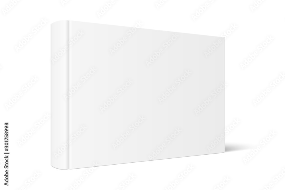 Mock up of standing book with white blank cover Mock up of standing book with white blank cover