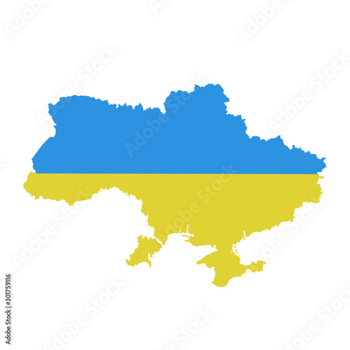 ukraine flag map vector illustration isolated