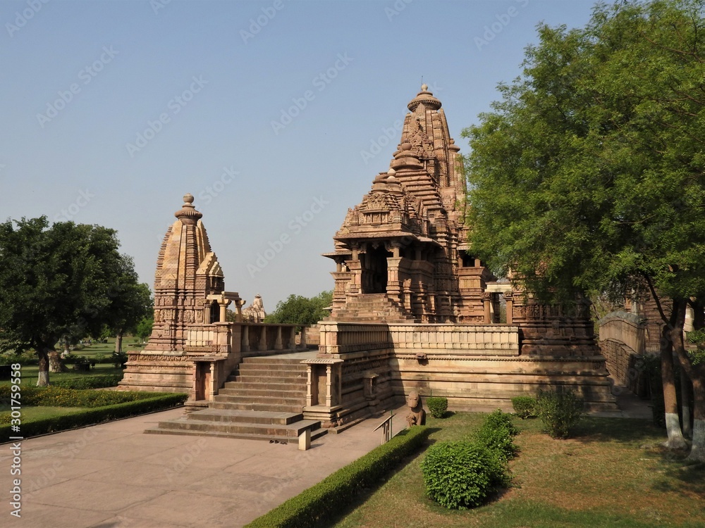 Kandariya Mahadeva Temple, dedicated to Lord Shiva, Western Temples of Khajuraho, Madya Pradesh, India - UNESCO world heritage site. Popular world tourist destination.