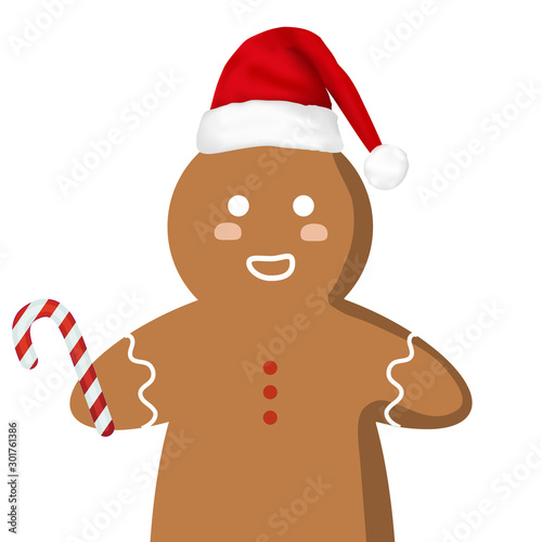 Christmas gingerbread cookies, vector art illustration.
