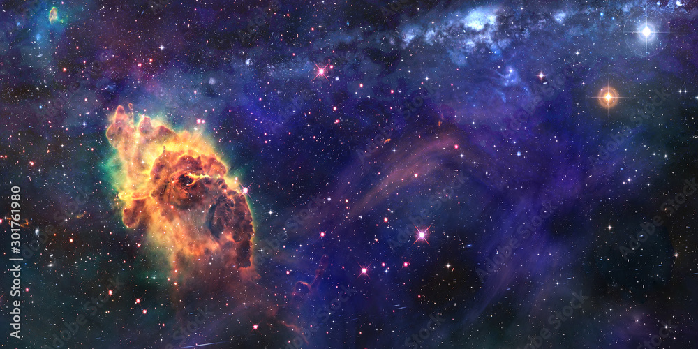 Fototapeta premium Kosmiczne tło gwiazd i mgławicy supernowej