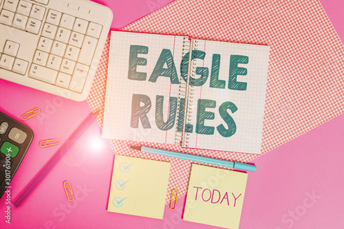 Fotografía Word writing text Eagle Rules