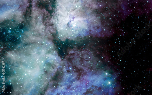 Fototapeta Naklejka Na Ścianę i Meble -  Stars, dust and gas nebula in a far galaxy space background. Stellar nursery