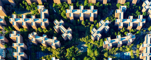 Aerial view of Stuyvesant Town and Peter Cooper Village in Manhattan, New York City photo