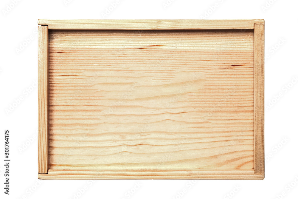 Fototapeta premium Wooden box isolated on white background.