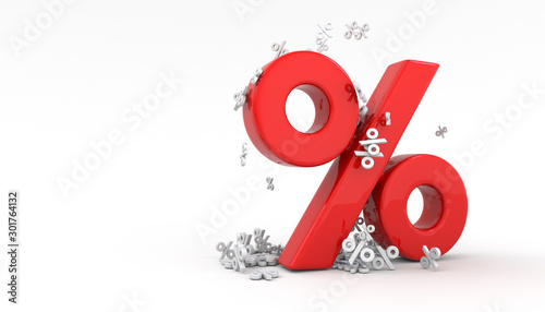 Seasonal sales background with percent discount pattern. 3D photo