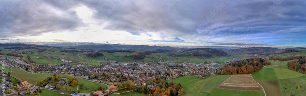 Panorama von Worb, Bern, Schweiz