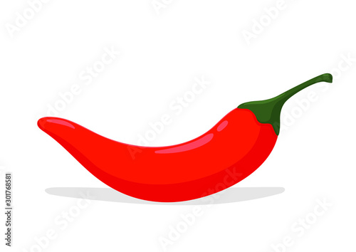 Red Chili Vector. Red hot chili pepper for spicy and spicy cooking. isolate on white background.