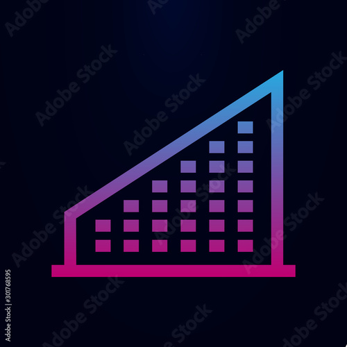 Building nolan icon. Simple thin line, outline vector of building icons for ui and ux, website or mobile application on dark gradient background