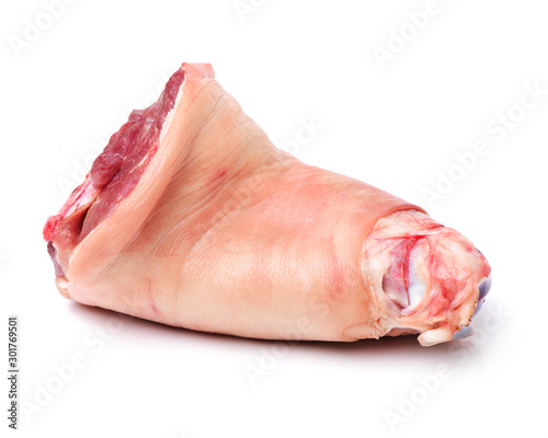 Photography raw pork (leg) isolated on white background