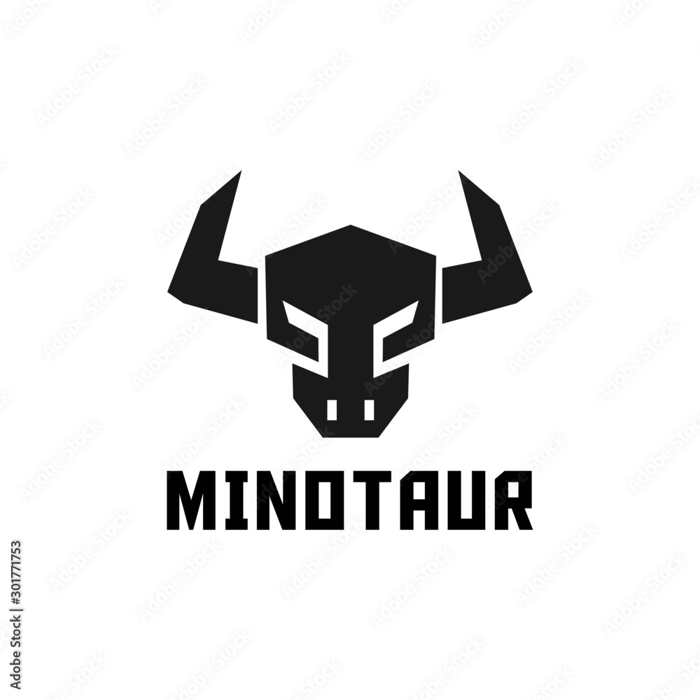 simple flat Bull / Minotaur head logo design inspiration simple flat Bull / Minotaur head logo design inspiration