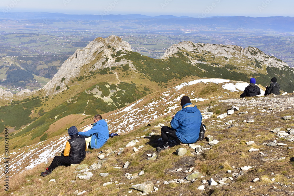 Fototapeta premium Giewont Tatry Zachodnie TPN jesienią, Giewont West Tatras TPN in the fall