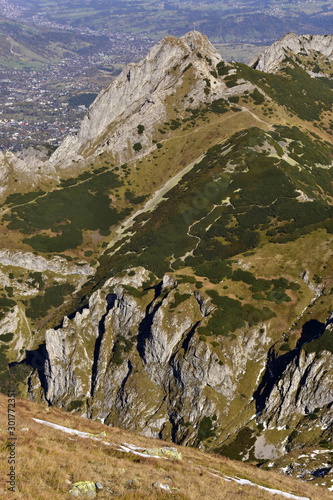 Giewont Tatry Zachodnie TPN jesienią,  Giewont West Tatras TPN in the fall