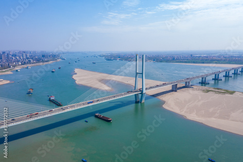 Jingzhou yangtze river bridge at hubei province  China.