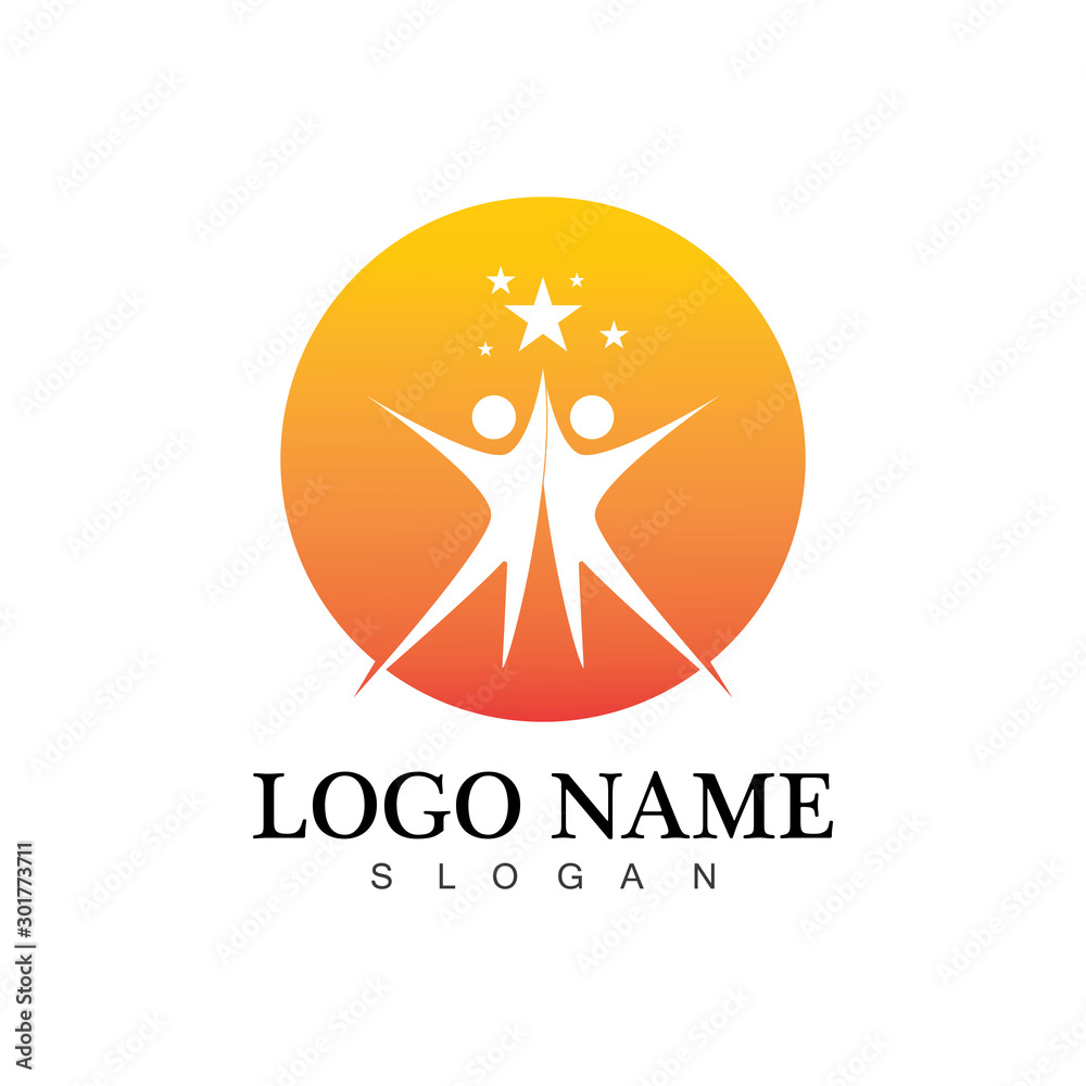 human people success people care logo and symbol template human people success people care logo and symbol template