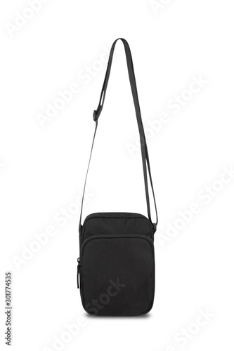 Black pocket bag isolated on white background with clipping path. © Touchr