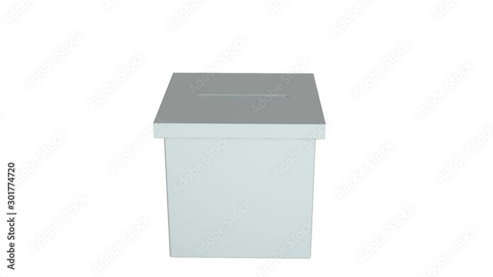Blank election box ballot campaign. Casting vote concept 3d render. Animation video available in 4k FullHD and HD render footage. Blank election box ballot campaign. Casting vote concept 3d render. Animation video available in 4k FullHD and HD render footage.