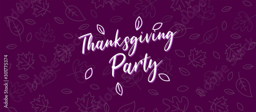Thanksgiving Party Cover Flyer Banner poster template vector illustration Autumn holiday greeting card