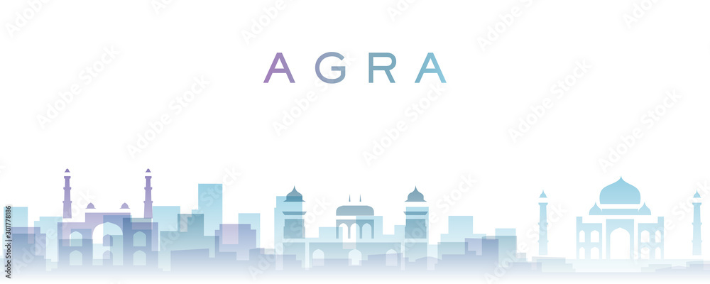 Agra Transparent Layers Gradient Landmarks Skyline