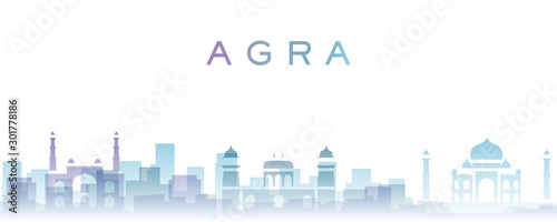 Agra Transparent Layers Gradient Landmarks Skyline
