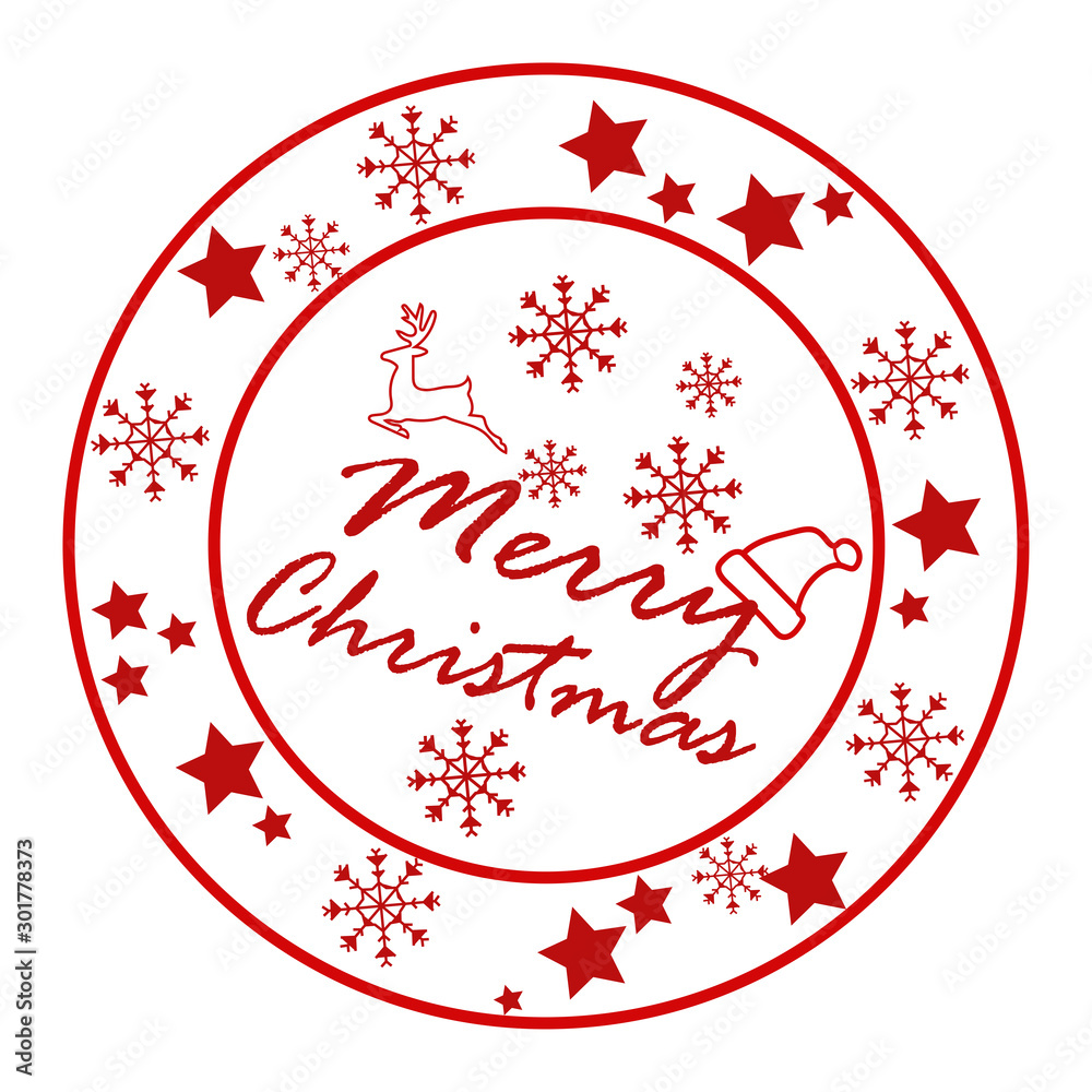 Merry Christmas and Happy New Year circle badges, stamps or labels with text inscription. Decorative template for banner, greetings card, poster. Vector EPS10 illustration. Merry Christmas and Happy New Year circle badges, stamps or labels with text inscription. Decorative template for banner, greetings card, poster. Vector EPS10 illustration.
