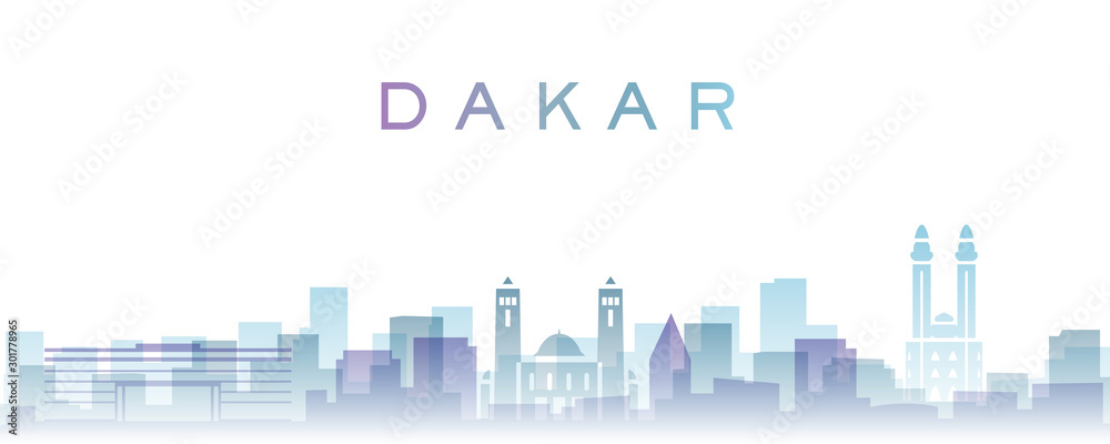 Dakar Transparent Layers Gradient Landmarks Skyline