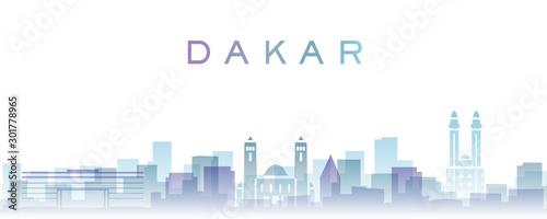 Dakar Transparent Layers Gradient Landmarks Skyline