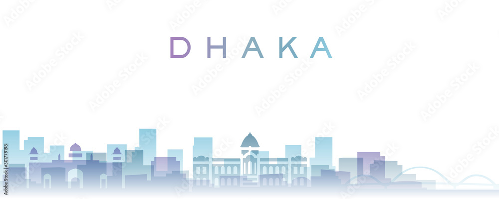 Dhaka Transparent Layers Gradient Landmarks Skyline