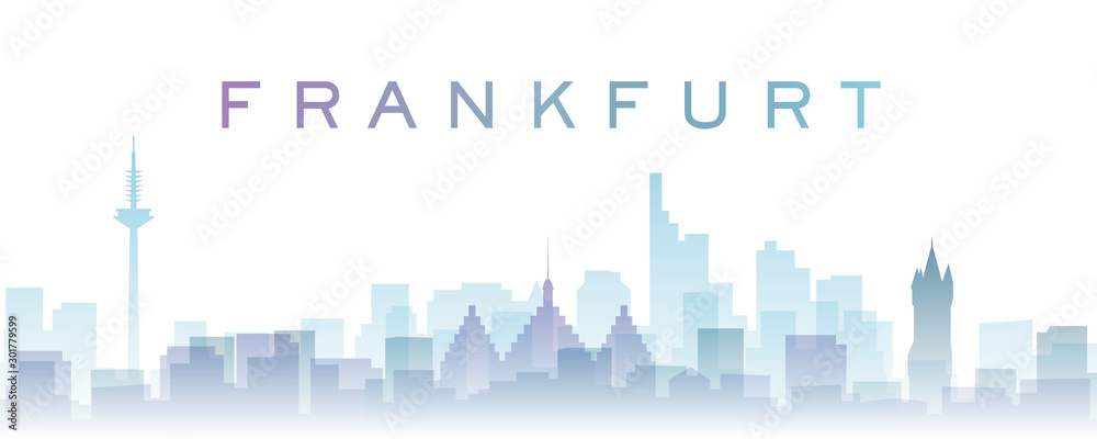 Frankfurt Transparent Layers Gradient Landmarks Skyline