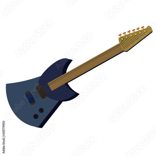 Cartoon illustration of an electric guitar vector