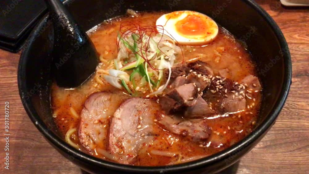 spicy pork ramen - Japanese food style spicy pork ramen - Japanese food style