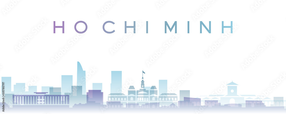 Ho Chi Minh Transparent Layers Gradient Landmarks Skyline