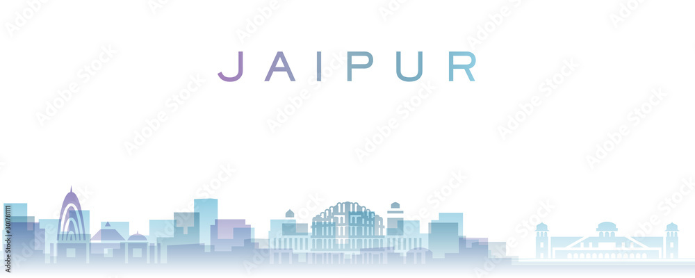 Jaipur Transparent Layers Gradient Landmarks Skyline