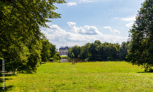 Park next to the baroque castle in Pszczyna, Poland