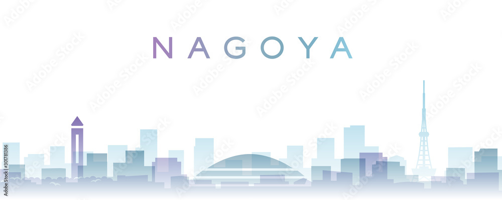Nagoya Transparent Layers Gradient Landmarks Skyline