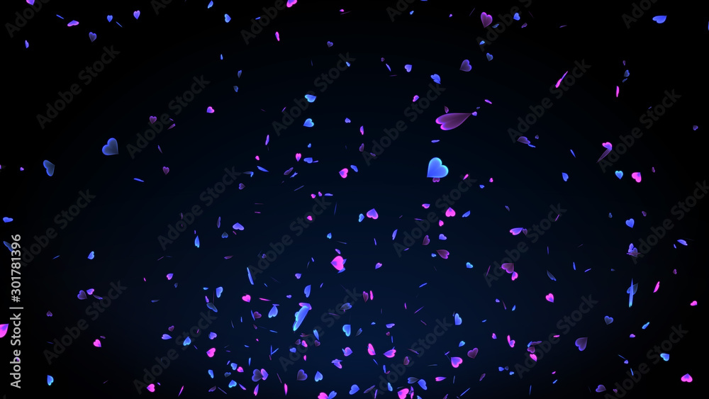 Sweet Blue Pink Heart Confetti Flakes Celebratory Party Explosion Background Sweet Blue Pink Heart Confetti Flakes Celebratory Party Explosion Background