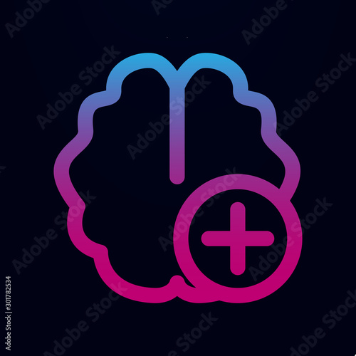 Add brain nolan icon. Simple thin line, outline vector of Mix icons for ui and ux, website or mobile application