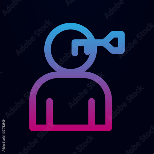 Human brain key nolan icon. Simple thin line, outline vector of Mix icons for ui and ux, website or mobile application