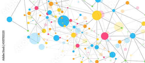 Line points connections geometric abstract background.