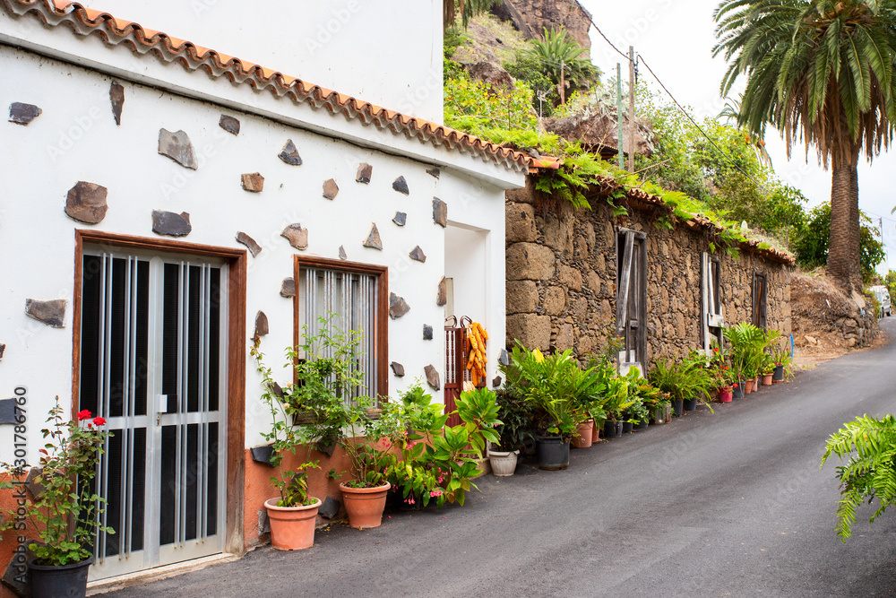 Typical  architecture at Canary Islands, Spain.Beutuful detail of rural houses