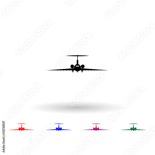 Commercial airplanes multi color icon. Simple glyph, flat vector of air transport icons for ui and ux, website or mobile application