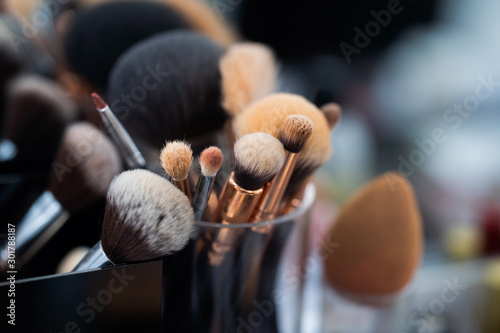 Blush brush in beauty salon