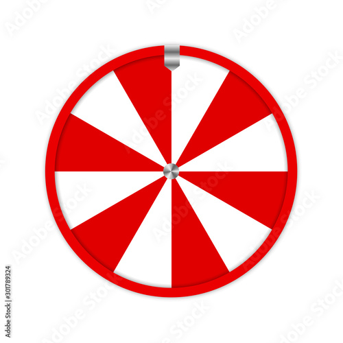 Red fortune wheel in modern style. Isolated flat vector illustration. Success vector concept illustration. Gambling fortune chance. Victory success win concept.