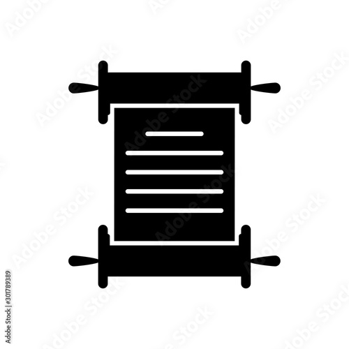 Vintage Torah papyrus paper. Scroll icon. Isolated vector sign symbol.