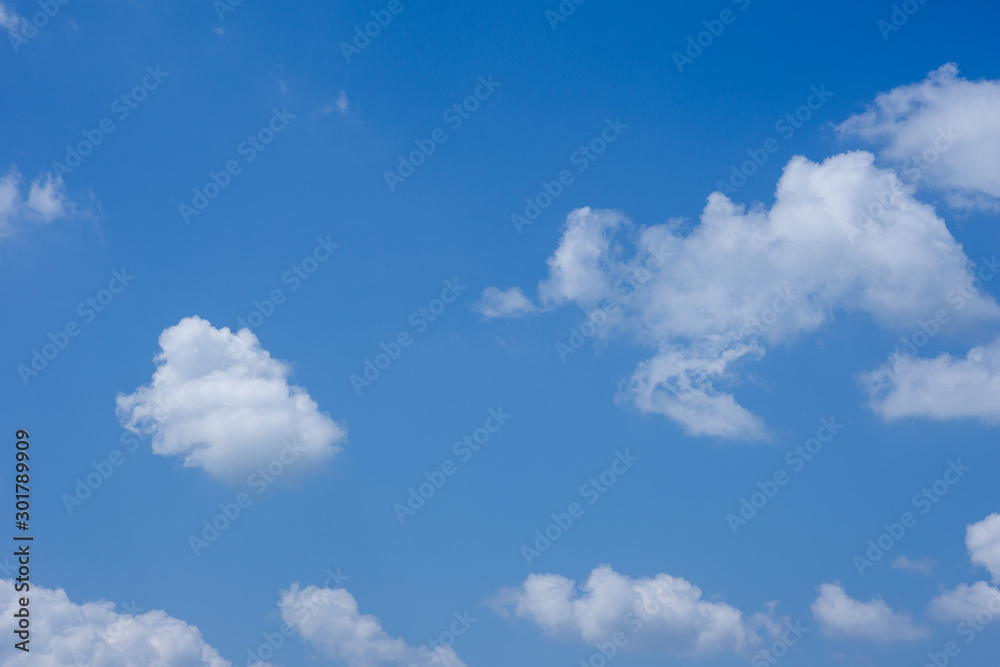 Blue sky background with white clouds