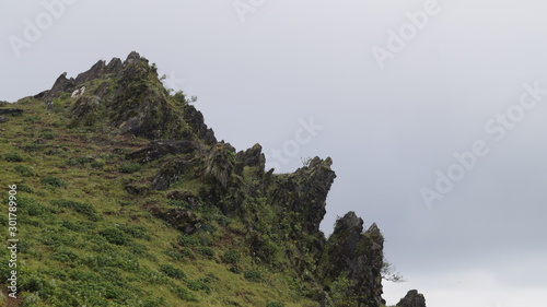 landscape with mountains and clouds