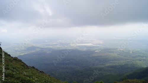 landscape with mountains and clouds