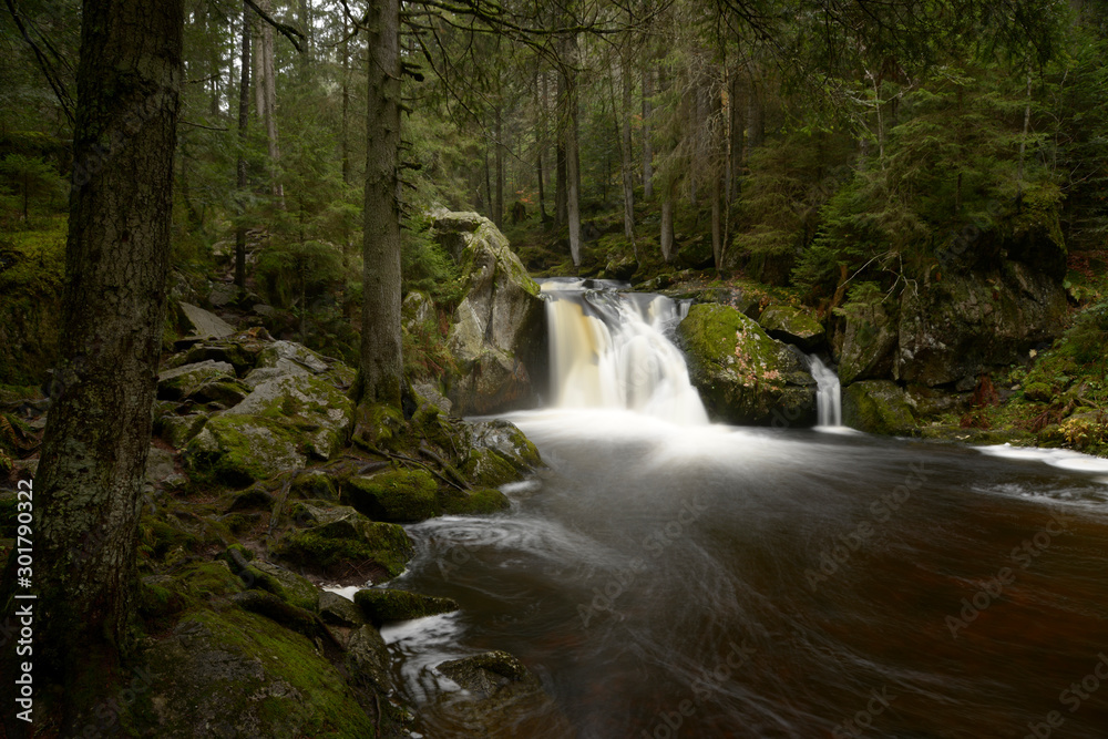 waterfall in forest in south Germany