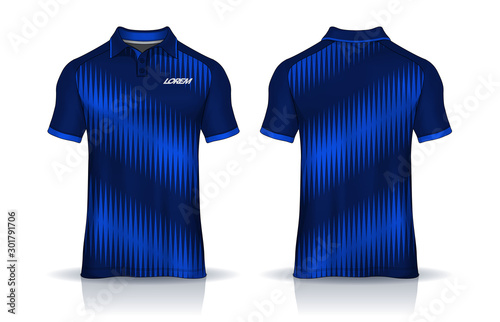 t-shirt polo templates design. uniform front and back view.